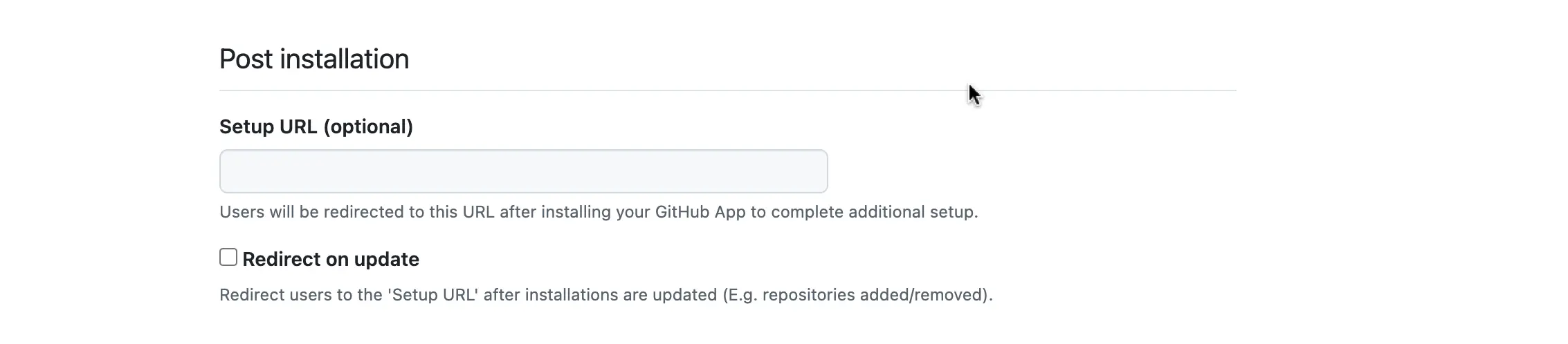 Add setup URL
